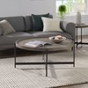 Alaterre Furniture Brookline 42" Round Wood with Concrete-Coating Coffee Table AWBL42CC